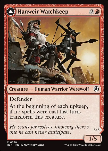 Hanweir Watchkeep // Bane of Hanweir, Magic card INR 158 — Innistrad Remastered set