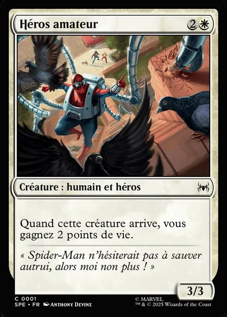Héros amateur, carte Magic SPE 1 — extension Marvel's Spider-Man Eternal