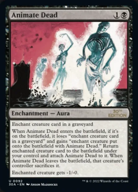 Animate Dead, Magic card 30A 92 — 30th Anniversary Edition set