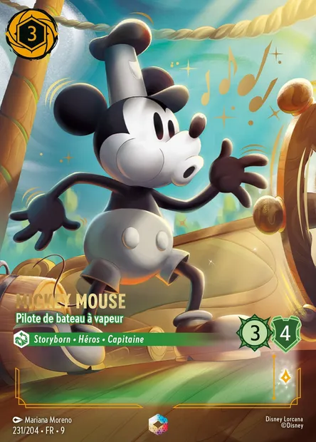 Mickey Mouse - Pilote de bateau à vapeur, carte Disney Lorcana CH9-231 — extension Fabuleux