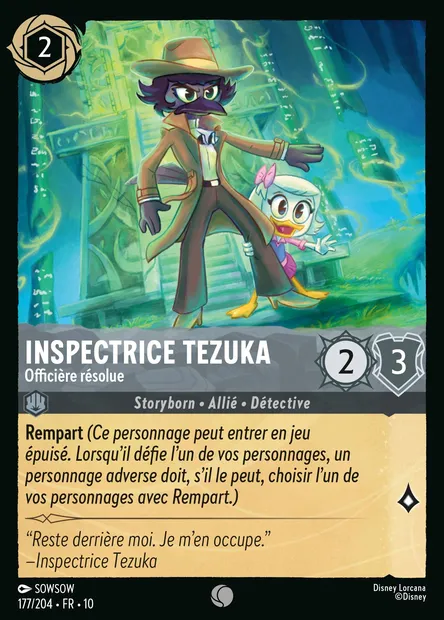 Inspectrice Tezuka - Officière résolue, carte Disney Lorcana CH10-177 — extension Lueurs dans les Profondeurs