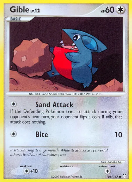 Gible, Pokémon card SV 106 — Supreme Victors set