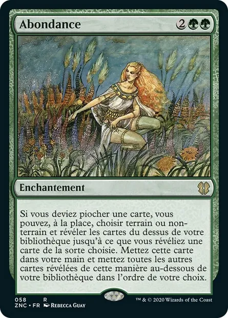Abondance, carte Magic ZNC 58 — extension Zendikar Rising Commander