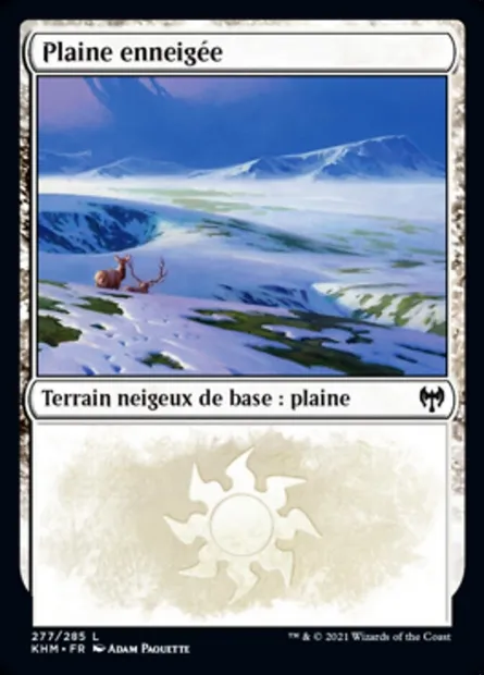 Plaine enneigée, carte Magic KHM 277 — extension Kaldheim
