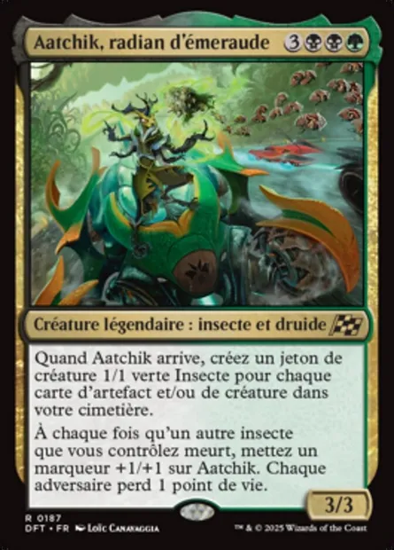 Aatchik, radian d'émeraude, carte Magic DFT 187 — extension Aetherdrift