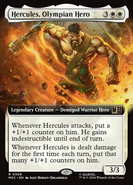 Hercules, Olympian Hero, Magic card MSC 308 — Marvel Super Heroes Commander set
