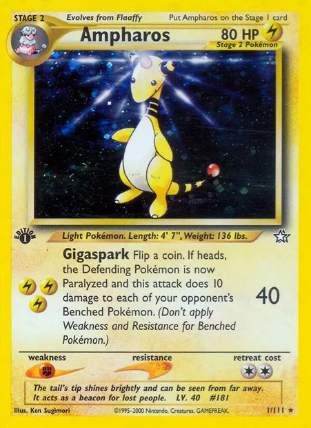 Ampharos, Pokémon card NG 1 — Neo Genesis set
