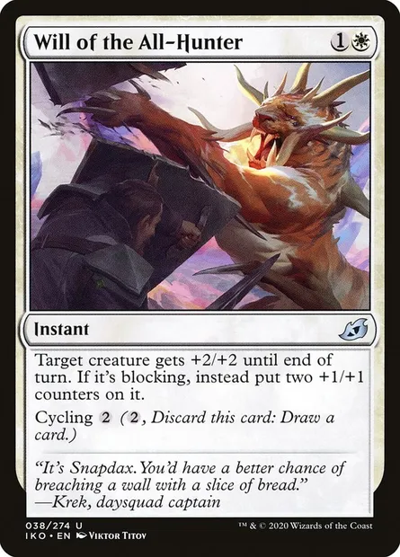 Will of the All-Hunter, Magic card IKO 38 — Ikoria: Lair of Behemoths set