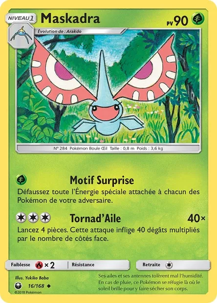 Maskadra, carte Pokémon CES 16 — extension Tempête Céleste