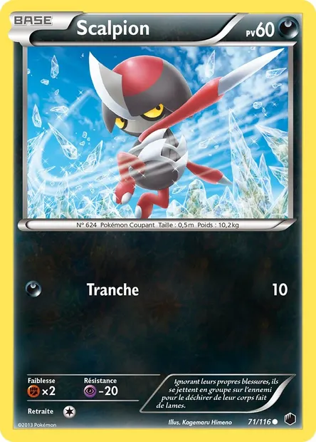 Scalpion, carte Pokémon PLF 71 — extension Glaciation Plasma