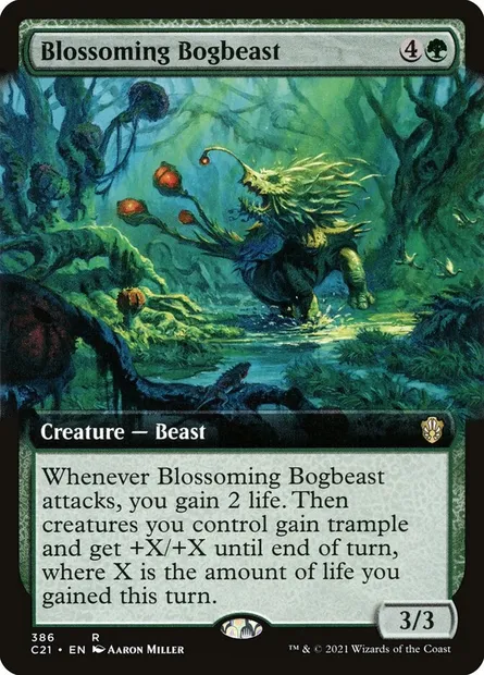 Blossoming Bogbeast, Magic card C21 386 — Commander 2021 set