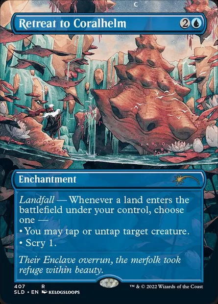 Repli vers Casque de corail, carte Magic SLD 407 — extension Secret Lair Drop