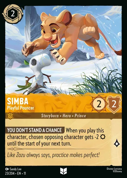 Simba - Playful Pouncer, Disney Lorcana card CH11-023 — Winterspell set