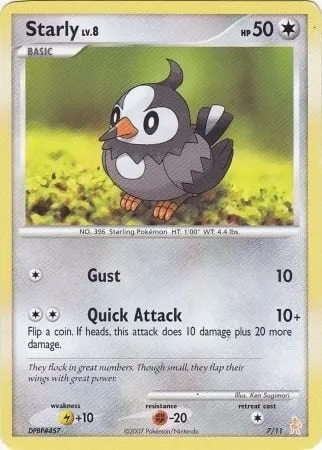 Étourmi, carte Pokémon TK3L 007 — extension DP Trainer Kit (Lucario)