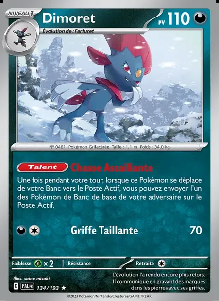 Dimoret, carte Pokémon PAL 134 — extension Évolutions à Paldea