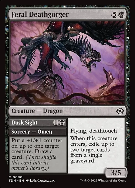 Feral Deathgorger // Dusk Sight, Magic card TDM 80 — Tarkir: Dragonstorm set