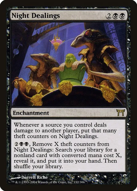Transactions nocturnes, carte Magic CHK 132 — extension Guerriers de Kamigawa