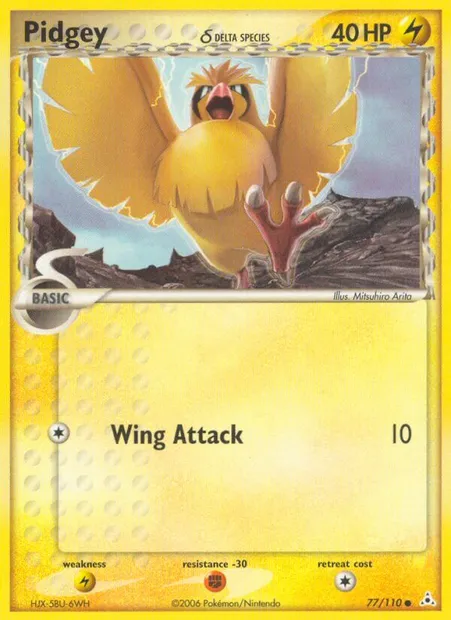 Pidgey δ, Pokémon card HP 77 — Holon Phantoms set