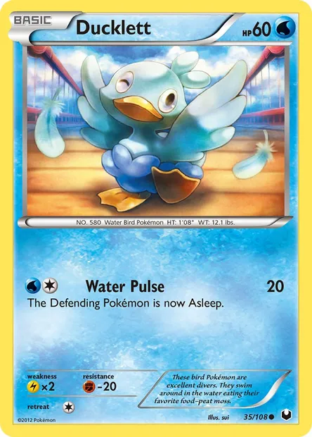 Ducklett, Pokémon card DEX 35 — Dark Explorers set
