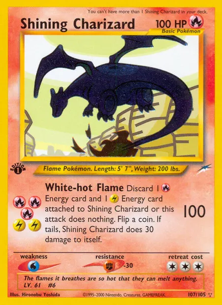 Shining Charizard, Pokémon card NDE 107 — Neo Destiny set