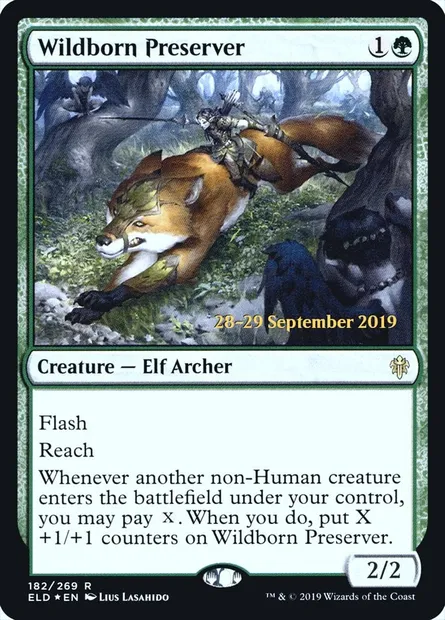 Wildborn Preserver, Magic card PELD 182s — Throne of Eldraine Promos set