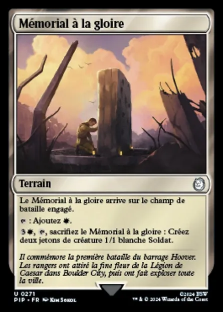 Mémorial à la gloire, carte Magic PIP 271 — extension Fallout