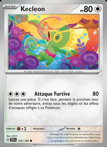 Kecleon, carte Pokémon JTG 122 — extension Aventures Ensemble