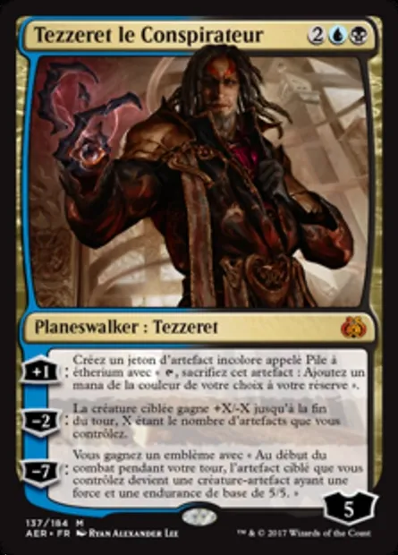 Tezzeret le Conspirateur, carte Magic AER 137 — extension La révolte éthérique