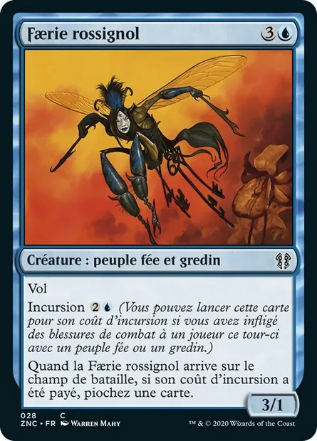 Faerie rossignol, carte Magic ZNC 28 — extension Zendikar Rising Commander