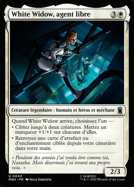 White Widow, agent libre, carte Magic MSH 42 — extension Marvel Super Heroes