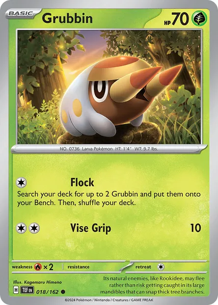 Grubbin, Pokémon card TEF 018 — Temporal Forces set