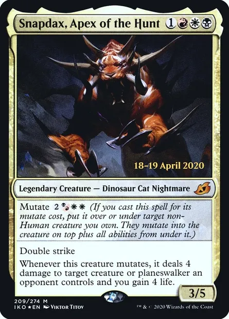 Snapdax, Apex of the Hunt, Magic card PIKO 209s — Ikoria: Lair of Behemoths Promos set