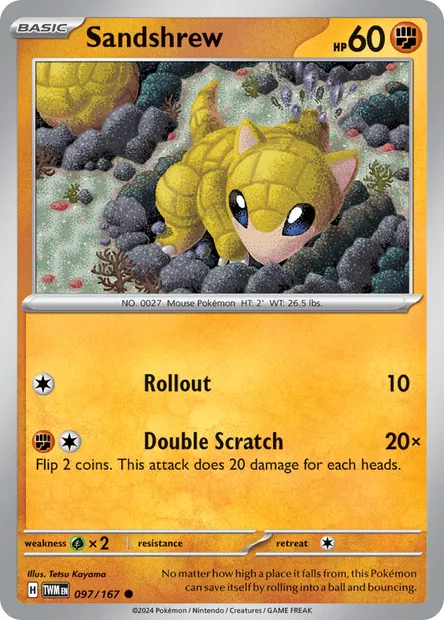 Sandshrew, Pokémon card TWM 097 — Twilight Masquerade set
