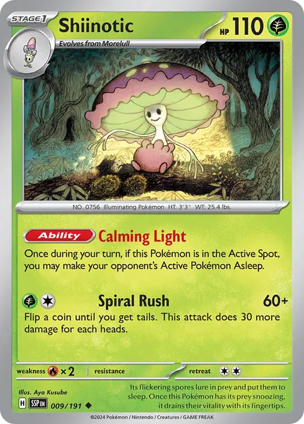 Shiinotic, Pokémon card SSP 009 — Surging Sparks set