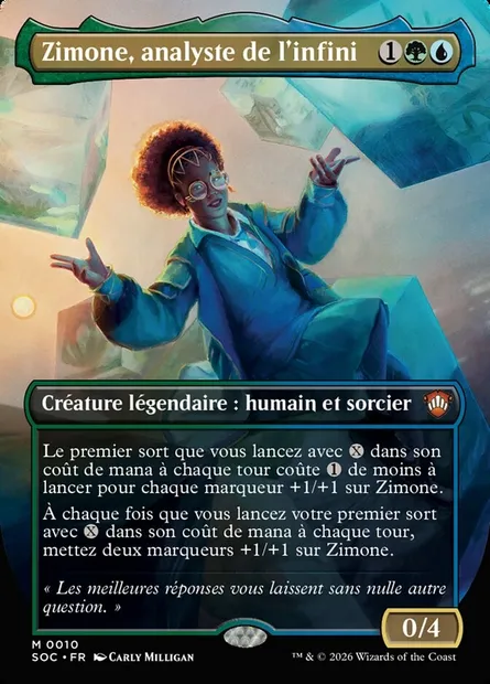 Zimone, analyste de l'infini, carte Magic SOC 10 — extension Secrets of Strixhaven Commander