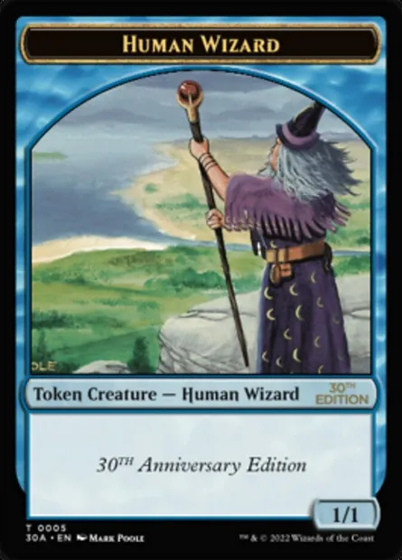 Human Wizard, Magic card T30A 5 — 30th Anniversary Tokens set