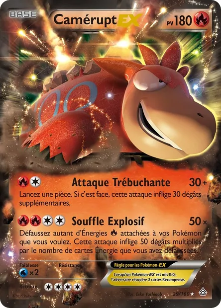 Camérupt EX, carte Pokémon PRC 29 — extension Primo-Choc