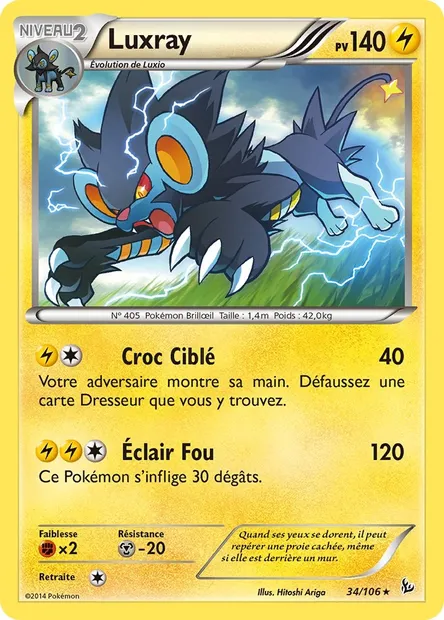 Luxray, carte Pokémon FLF 34 — extension Étincelles
