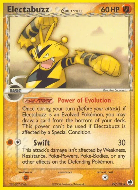 Electabuzz δ, Pokémon card DF 29 — Dragon Frontiers set