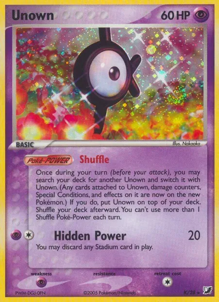 Zarbi, carte Pokémon EXU K — extension EX Forces Cachées Collection Zarbi