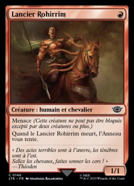 Lancier Rohirrim, carte Magic LTR 146 — extension Le Seigneur des Anneaux : chroniques de la Terre du Milieu