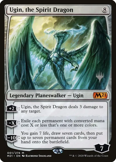 Ugin, le dragon-esprit, carte Magic PM21 1p — extension Core Set 2021 Promos