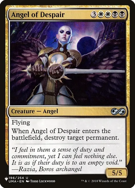 Ange du désespoir, carte Magic PLST UMA-196 — extension The List