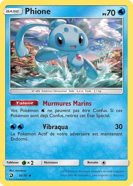 Phione, carte Pokémon DRM 30 — extension Majesté Des Dragons