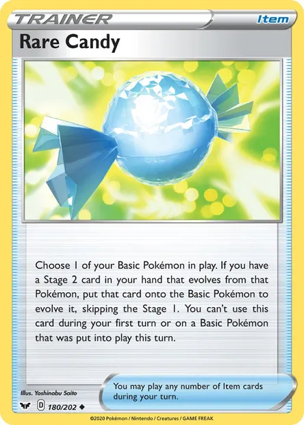 Rare Candy, Pokémon card SSH 180 — Sword & Shield set