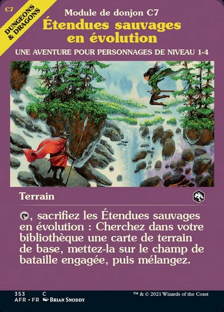 Étendues sauvages en évolution, carte Magic AFR 353 — extension Forgotten Realms: Aventures dans les Royaumes Oubliés