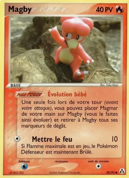 Magby, carte Pokémon LM 58 — extension EX Créateurs de légendes