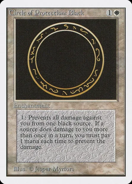 Circle of Protection: Black, Magic card 2ED 10 — Unlimited Edition set