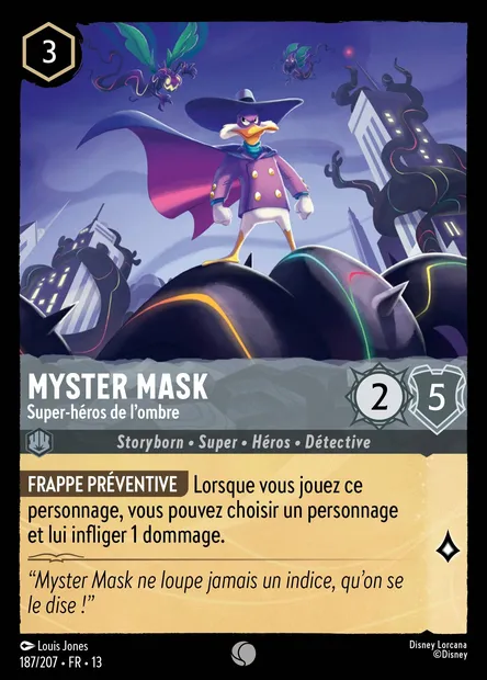 Myster Mask - Super-héros de l'ombre, carte Disney Lorcana CH13-187 — extension Invasion Epineuse!
