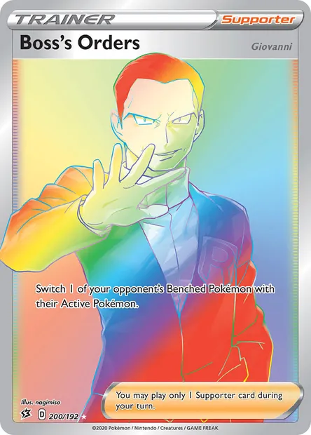 Boss's Orders (Giovanni), Pokémon card RCL 200 — Rebel Clash set